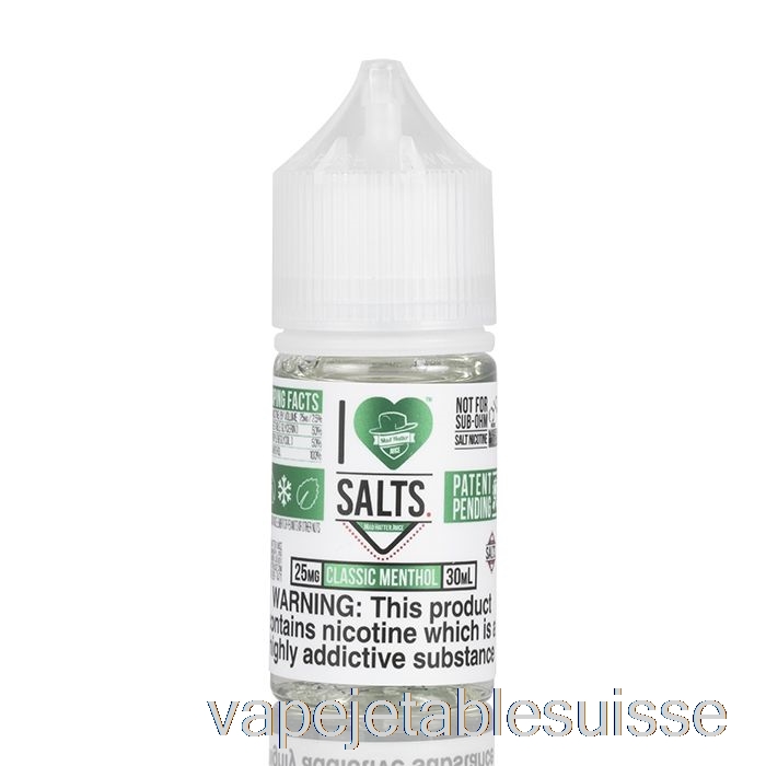 Vape Suisse Classic Menthol - J'aime Les Sels - 30ml 25mg